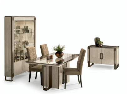 Eetkamerset 3-dlg. Eettafel Vitrine Dressoir modern eetkamer meubelset Italië
