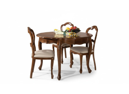 Eetkamerset Stoel Eettafel Set rond Tafels Stoelen 4-delig Houten Tafel Echt Hout