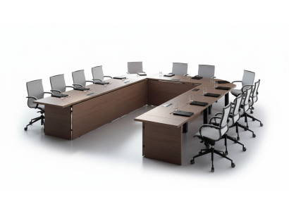 Conferentietafel Stoel Groep Kantoormeubelen Italië Bureau Tafel Vergadertafel 7-delig.