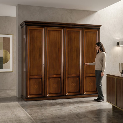 Luxe kast kledingkast Italiaanse meubels slaapkamer massief houten kasten