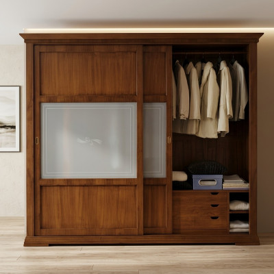 Luxe kledingkast Slaapkamerkast Massief houten kasten Italiaanse meubels.