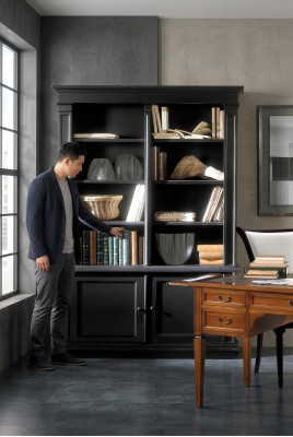 Rek scheidingswand planken dressoir vitrine hout luxe Italiaanse meubels massief