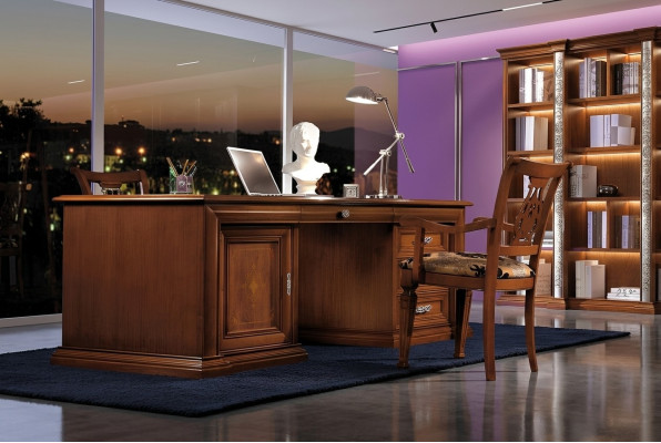 Bureau stoel tafels thuiskantoor tafel massief 2-dlg set kantoor