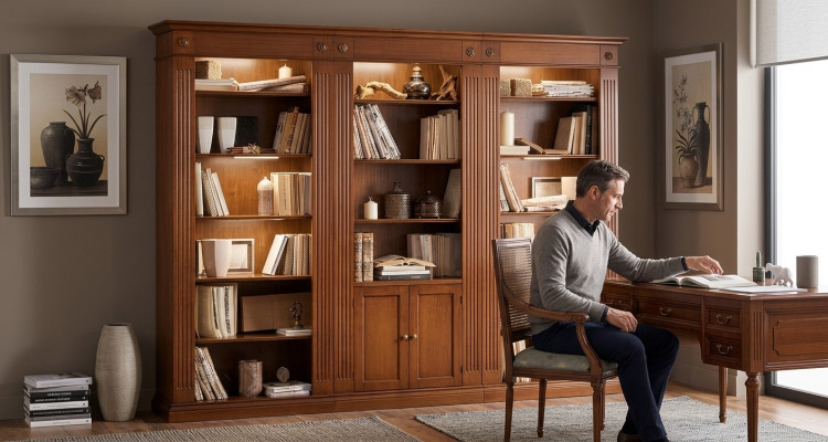 Kast Woonkamer Kast Boekenkast Hout Kantoorkast Kasten Vitrine Italië