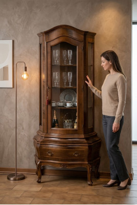 Dressoir massief houten woonkamer dressoir Vaccari cav giovanni met glazen deuren
