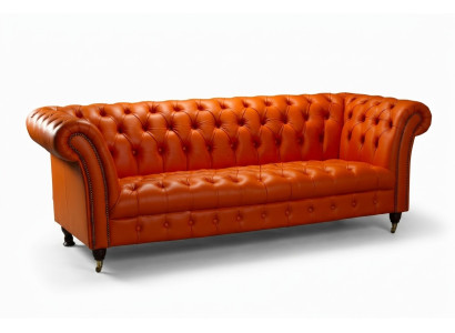 Designerbank 3-zits Chesterfield Bank Gestoffeerde Banken Ontwerp Oranje Direct