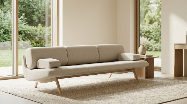 Ontwerper bankstel 3-zits bank gestoffeerde banken Design bankstel Nieuw Zitbank Driezitter Hout