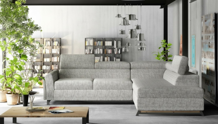 Ontwerper Bank Bank Hoekbank Stoffering Set Woonlandschap L-Vorm Stof