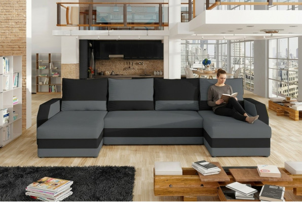 Eckstof hoekbank U-vorm bank bank design bank bekleden stof modern textiel