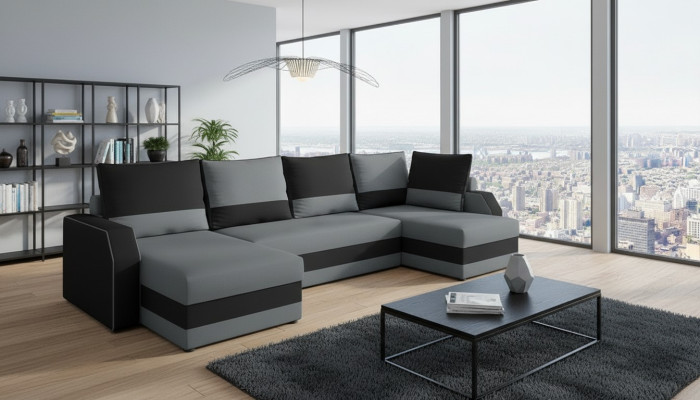 Eckstof hoekbank U-vorm bank bank design bank bekleden stof modern textiel