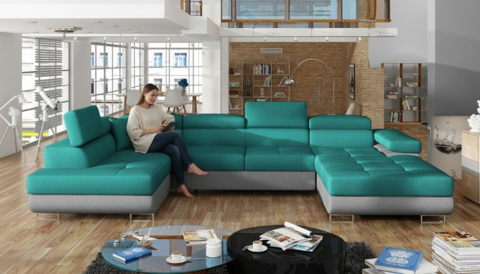 Stof U-vorm bank woonlandschap hoekbank set Moderne designbank Moderne Nieuw