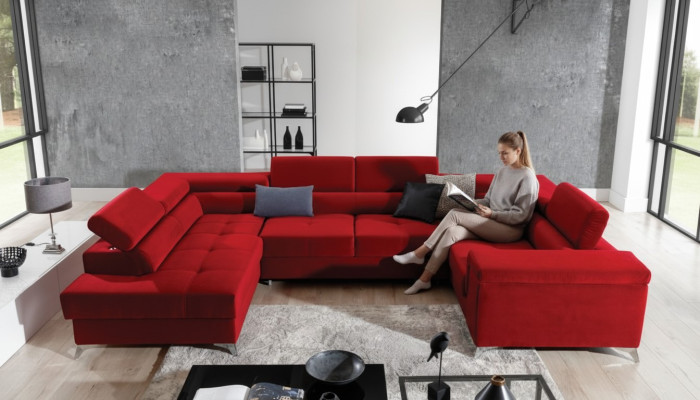 Hoekbank U-vorm Bank Bank Ontwerp Bekleding Slaapbank Bedfunctie Woonlandschap