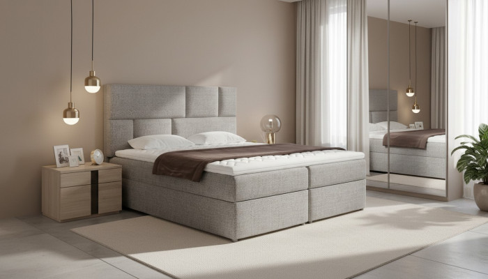 Luxe designer gestoffeerd bed bedden designerbed boxspring textiel 180x200