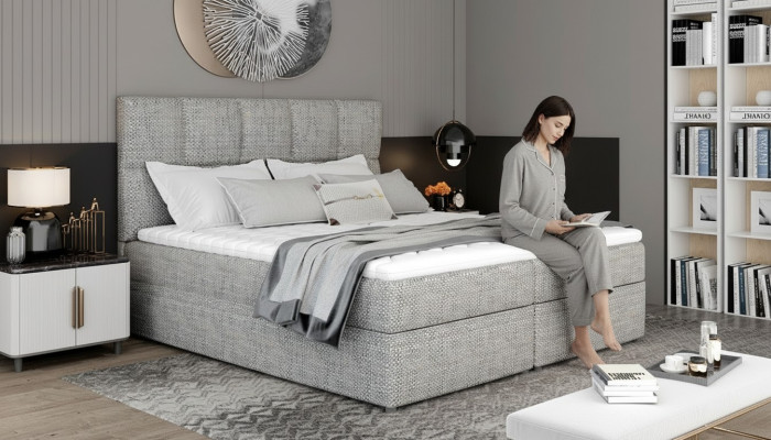 Ontwerper gestoffeerd bed Bed Bedden Tweepersoonsbed Echtelijk bed Designer bed Boxspring