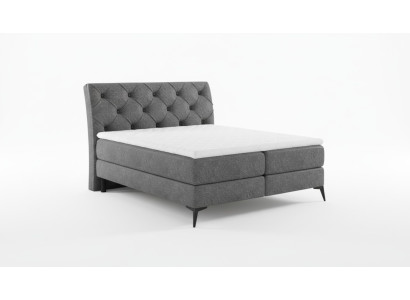 Chesterfield zilveren gestoffeerd tweepersoonsbed bedden Big XXL designer luxe.