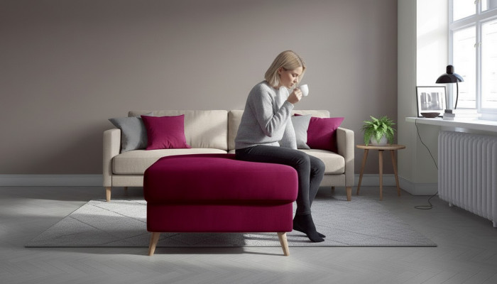 Hocker Poef Bank Bekleding Bijzettafel Voetenbankje Ottomaan Meubelkruk Roze