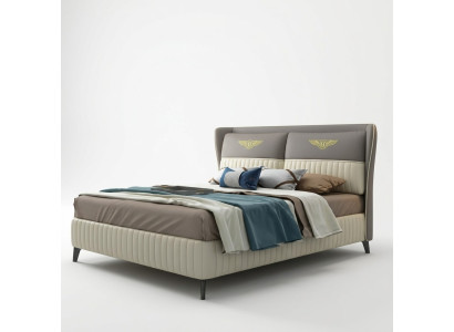Ontwerper tweepersoonsbed Bed hotel luxe slaapkamer 150/180x200cm leer nieuw