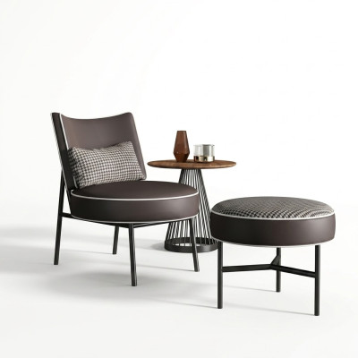 Fauteuil + poef Clubfauteuil Loungestoel Cocktailsfauteuil Relaxfauteuil Rugleuning