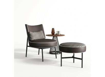Fauteuil + poef Clubfauteuil Loungestoel Cocktailsfauteuil Relaxfauteuil Rugleuning