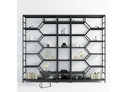 Metaal rek scheidingswand designer luxe rekken loft stijl kast 3-delige set