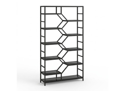 Metalen rek scheidingswand ontwerper luxe rekken loft stijl kast zwart.