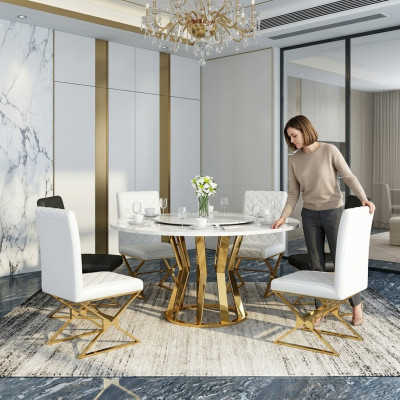Ronde eettafel van 130 cm van metaal, moderne tafels voor conferentiedecoratie.
