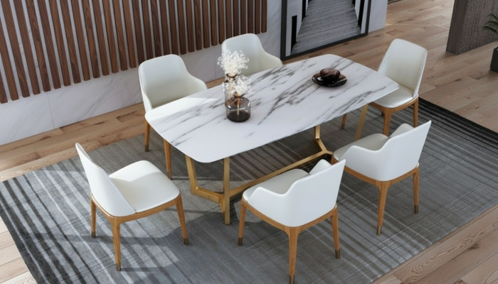 Luxe design roestvrijstalen metalen eettafel tafels woonkamer 160x90cm.