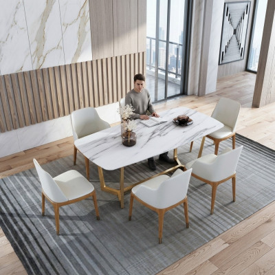 Eettafelset Stoel Set 6 Stoelen Tafel Eettafels Tafels Eetkamerset