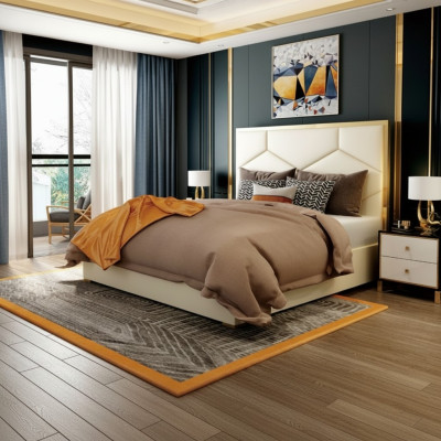 Beddecoratie Kussendesign Luxe Dubbele Hotelbedden Slaapkamer Leer