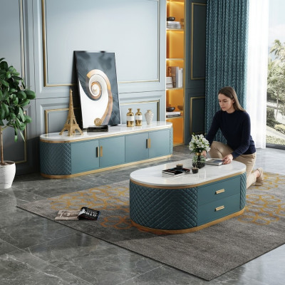 Dressoir Laag Kast Zijkast Woonkamer Dressoir Salontafel 2-delige Set
