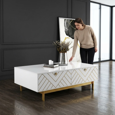 Edelglans salontafel tafel Roestvrijstalen bank bijzettafel VS luxe