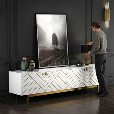 Edel hoogglans dressoir roestvrijstalen dressoirs VS luxe klasse