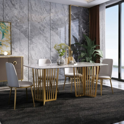 Compleet eetkamer set + 4 stoelen Eetkamer set Eetdecoratie groep Houten tafel