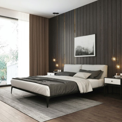 Opgevuld bed Bedden Bed Hotel Kussens Designer Dubbel Luxe Decoratie Ontwerp