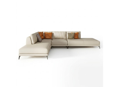 Hoekbank gestoffeerde set woonlandschap decor L-vorm ontwerper bank bank