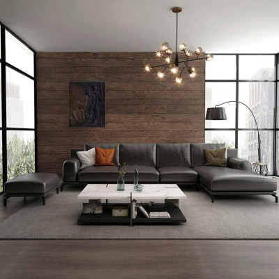 Set bank Designer bank Hoekbank met hocker Stoffering Woonlandschap