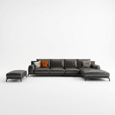 Set bank Designer bank Hoekbank met hocker Stoffering Woonlandschap