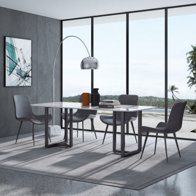 Ontwerp eetkamerset tafel + 4 stoelen zitkussen decoratieset tafels