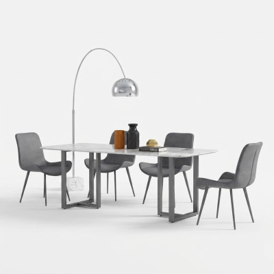 Ontwerp eetkamerset tafel + 4 stoelen zitkussen decoratieset tafels