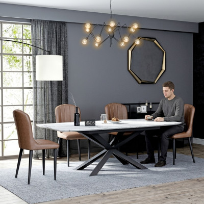 Italiaanse design meubels eettafel kantoor conferentie luxe tafel metaal