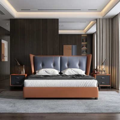 Italiaanse slaapkamerbedden stijl meubelontwerper bed + 2 nachtkastjes