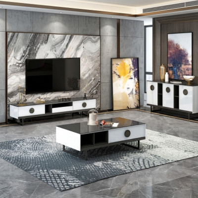 Ladenkast + salontafel + RTV-dressoir Nieuwe Italiaanse designmeubelen