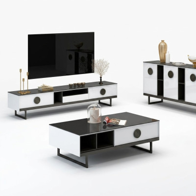 Ladenkast + salontafel + RTV-dressoir Nieuwe Italiaanse designmeubelen