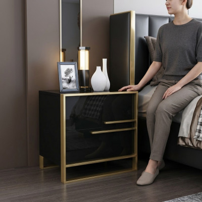 Ontwerp nachtkastje console luxe bijzettafel slaapkamer metalen consoles.