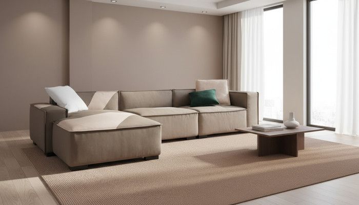 Eckbank woonlandschap sofa bank L vorm gestoffeerde banken leer ontwerp Italië