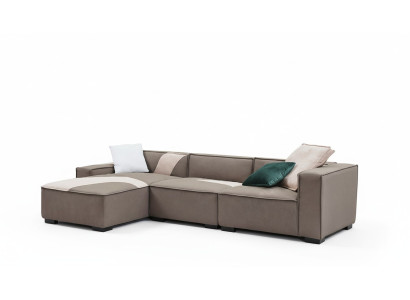 Eckbank woonlandschap sofa bank L vorm gestoffeerde banken leer ontwerp Italië