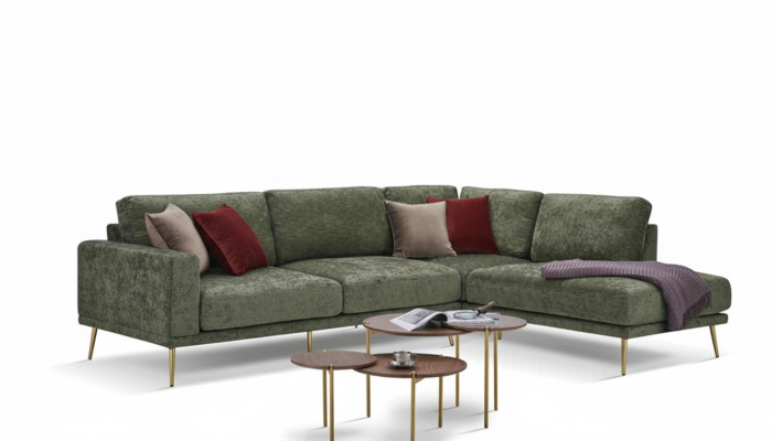 Ontwerp stof L-vorm bank woonlandschap hoekbank set moderne bank bekleding
