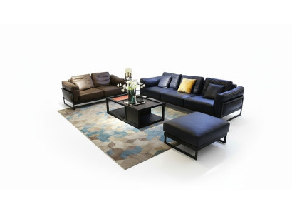 Exclusieve bankstel, 3+2 zits lederen hocker bekleding woonkamer set
