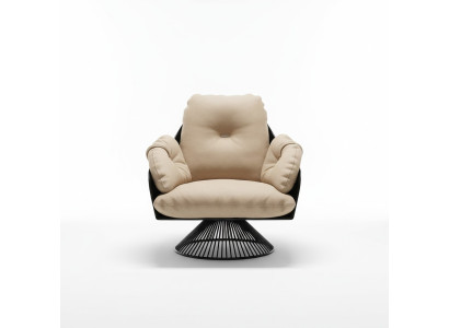 Zetel Club Lounge Design Leunstoel Bekleed Sofa 1-Zitter TV Leder Draaibaar