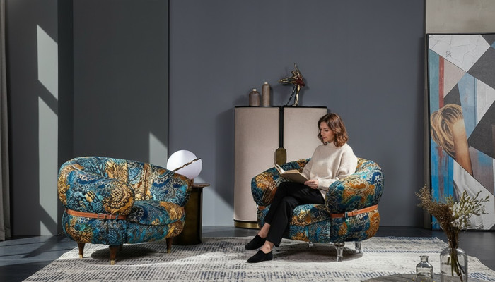 Fauteuil Club Lounge Ontwerper TV Bank Stoel Stoelen Bekleding Zit Meubels Textiel